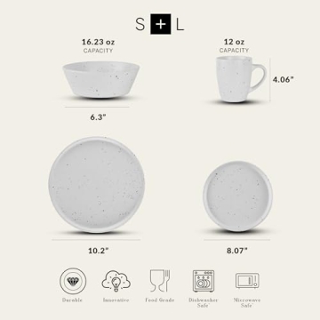 Stone Lain Jade Dinnerware Service for 4, 16-Piece Set