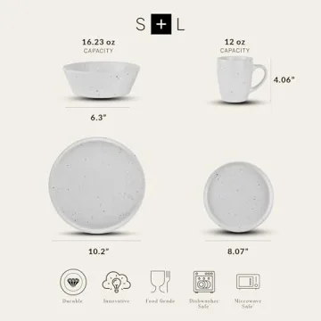 Stone Lain Jade Dinnerware Service for 4, 16-Piece Set