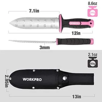 WORKPRO Hori Hori Garden Knife with 7" Stainless Steel Blade