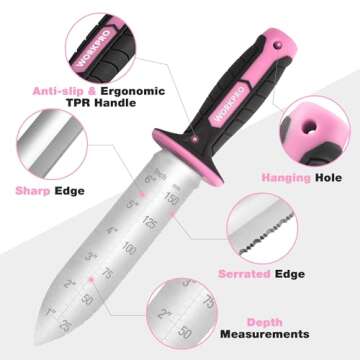 WORKPRO Hori Hori Garden Knife with 7" Stainless Steel Blade