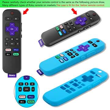 [2 Pack] Pinowu Remote Cover Suitable for Roku Voice Remote Control, Anti Slip Silicone Cover Compatible with Roku Express 4K+ 2021, Streaming Stick+ Remote (Turquoise + Green)