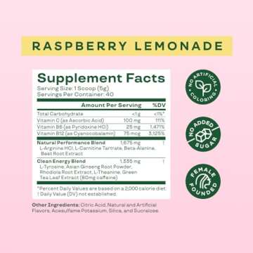 Bloom Nutrition Original Pre Workout Powder (Raspberry Lemonade)