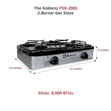 Koblenz PSK-200S Silver 2-Burner Gas Stove