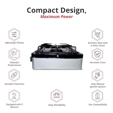 Koblenz PSK-200S Silver 2-Burner Gas Stove