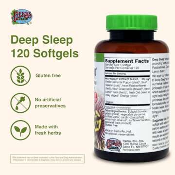 Herbs Etc. Deep Sleep Softgels - Herbal Sleep Support Supplement - Rest & Calming Support with Passi...