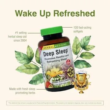 Herbs Etc. Deep Sleep Softgels - Herbal Sleep Support Supplement - Rest & Calming Support with Passionflower, Chamomile & Lemon Balm - 120 Softgels (120 Servings)