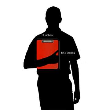 Trade Quest Plastic Clipboard Opaque Color Letter Size Low Profile Clip (Pack of 6) (Red)