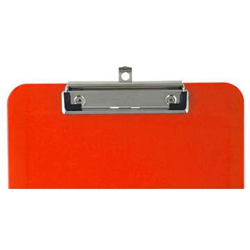 Trade Quest Plastic Clipboard Opaque Color Letter Size Low Profile Clip (Pack of 6) (Red)