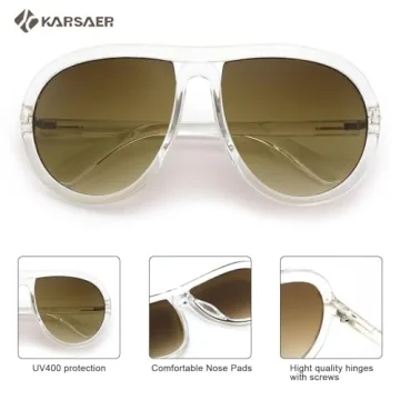 Karsaer Oversized Vintage Aviator Sunglasses for All