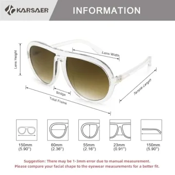 Karsaer Oversized Vintage Aviator Sunglasses for All