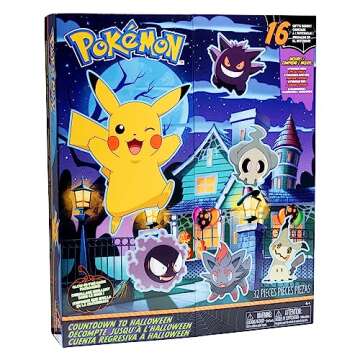 Pokémon Countdown Advent Calendar for Kids, 16 Piece Gift Playset - Set Includes Special Finish Pik...