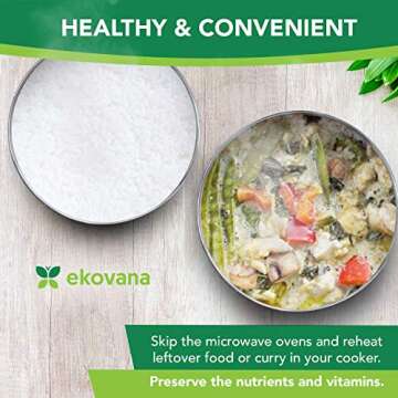 ekovana 3qt Mini Stackable Stainless Steel Pressure Cooker Steamer Insert Pans with sling handle - compatible with Instant Pot Accessories 3 quart - two interchangeable lids