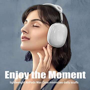 3 in 1 Set Case for AirPods Max Headphones, Clear Soft TPU Anti-Scratch Protective Case Cover, No Yellowing Transparent Accessories for Apple AirPods Max (2024 USB-C /2020 Lightning) -GlitterClear