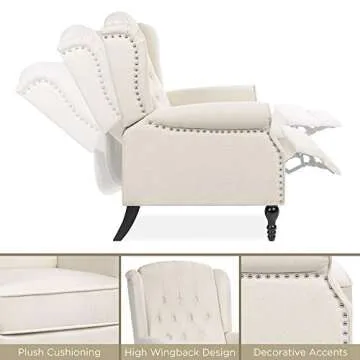 Tufted Wingback Push Back Recliner for Ultimate Comfort