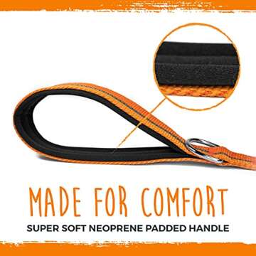 Mighty Paw Standard Dog Leash | 6 Foot Dog Lead with Soft Padded Handle. Bonus D-Ring and Strong Car...