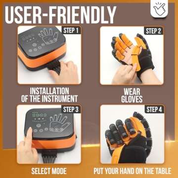 Linkox Hand Rehabilitation Robot Gloves - Robot Hand Glove for Stroke, Paralysis & Arthritis Patients - Includes Black Organizer Bag - Right Hand M