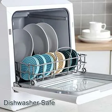 Colinda Silicone Drink Coasters with Holder, Set of 6, for Tabletop Protection and Office Desk, Cup Mat Set for Home Decor, Non-Slip and Non-Stick,Round, 4 Inch,Chocolate Brown