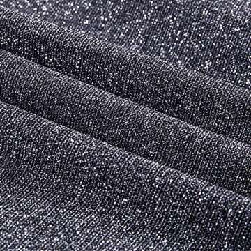 Velius Women's Sexy Metallic Sparkly Wide Leg Pants Trousers Clubwear (Small, Black)