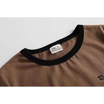 MyFav Boys Pajamas Set 100% Cotton Dinosaur Sleepwear Solid Colors Little Big Boys 2 Piece Pajama Set, Brown, 5Y