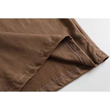 MyFav Boys Pajamas Set 100% Cotton Dinosaur Sleepwear Solid Colors Little Big Boys 2 Piece Pajama Set, Brown, 5Y