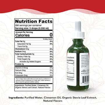 SweetLeaf Stevia Liquid Sweet Drops - Cinnamon Flavored Drops, Stevia Liquid Sweetener, Zero-Calorie...