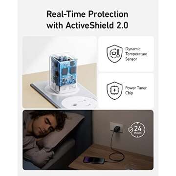 Anker Nano Charger, 47W USB C Charger, 2 Port Compact Foldable GaN Charger for iPhone 16/15 and More Series, Galaxy, Pixel, Compatible with MagSafe