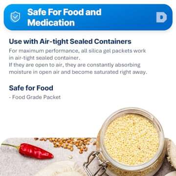 Dry & Dry 10 Gram [20 Packets] Premium Orange Indicating Silica Gel Packets Desiccants - Food Safe Silica Packets Silica Gel Silica Gel Packets