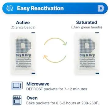 Dry & Dry 10 Gram [20 Packets] Premium Orange Indicating Silica Gel Packets Desiccants - Food Safe Silica Packets Silica Gel Silica Gel Packets