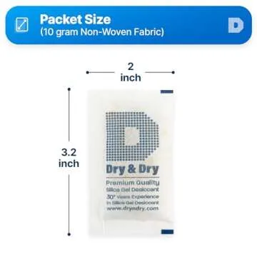 Dry & Dry 10 Gram [20 Packets] Premium Orange Indicating Silica Gel Packets Desiccants - Food Safe Silica Packets Silica Gel Silica Gel Packets