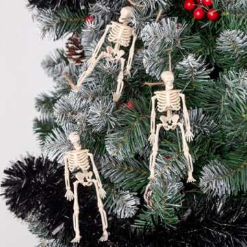 Jocomoni 6Pcs Mini Skeletons for Halloween Decor