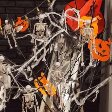 Jocomoni 6Pcs Mini Skeletons for Halloween Decor