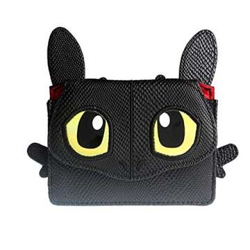 Classic Movie Night Fury Dragon Face Pu Leather Women's Hand Purse Clutch Wallet