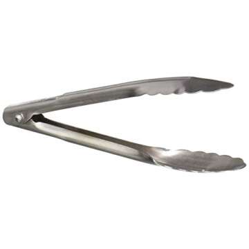 Winco UT-7 Coiled Spring 7-Inch Heavyweight Stainless Steel Tongs - Pack of 2