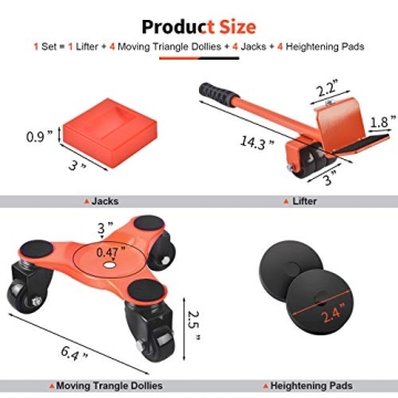 Ronlap Furniture Dolly 4 Pack – Heavy Duty Moving Tools