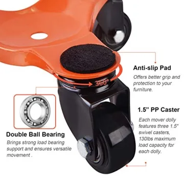 Ronlap Furniture Dolly 4 Pack – Heavy Duty Moving Tools