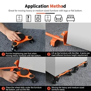 Ronlap Furniture Dolly 4 Pack – Heavy Duty Moving Tools