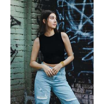 A Golden Cloud Gold Bangle Bracelets For Women Non Tarnish 14k Gold Plated Stackable Chunky Gold Bracelet Set Stretch Trendy Elastic Snake Chain Bracelet (gold)