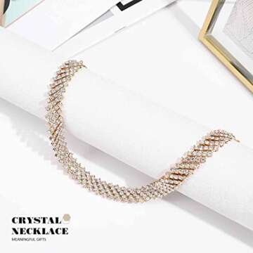 JEAIRTS Sparkly Rhinestone Choker Necklace for Women