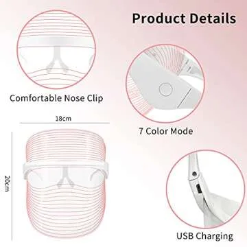 Yofuly 7 Colors LED Facial Face Mask - Rechargeable & Portable