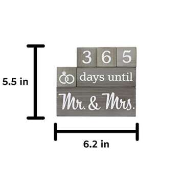 Wedding Countdown Calendar Wooden Blocks - Engagement Gifts - Bride to Be - Bridal Shower Gift - Eng...
