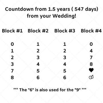 Wedding Countdown Calendar Wooden Blocks for Engagement Gifts