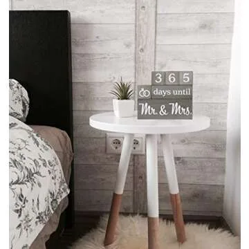 Wedding Countdown Calendar Wooden Blocks for Engagement Gifts