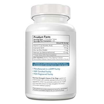 Nutrition Strength Vitamin C for Dogs to Support Cardiovascular Health, Help Strengthen The Immune S...