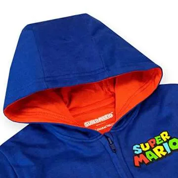 Super Mario Hoodie | Hoodies for Boys | Luigi Zip Hoodie | Kids Sweatshirts Blue 10