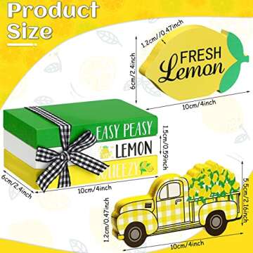 5 Pcs Books Bundle with Truck Summer Wooden Tiered Tray Decor Mini Wooden Decorative Books Stack wit...