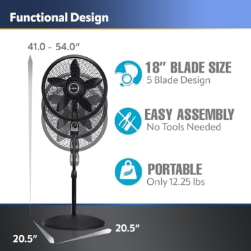 Lasko Oscillating Pedestal Fan with Remote & Timer