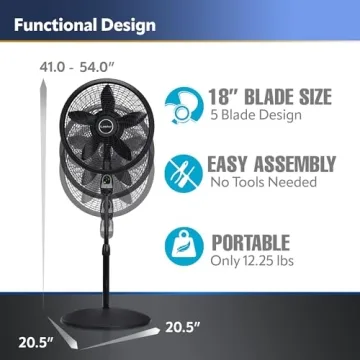 Lasko Oscillating Pedestal Fan with Remote & Timer