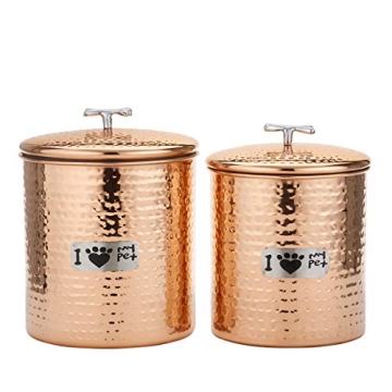 Jumbo Copper Dog Bone Pet Canister Set Stylish Storage Solution