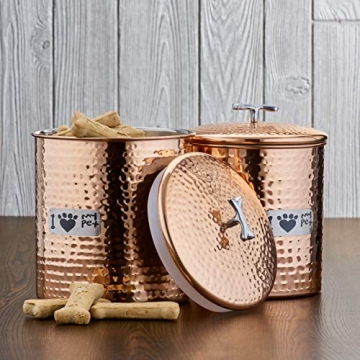 Jumbo Copper Dog Bone Pet Canister Set Stylish Storage Solution
