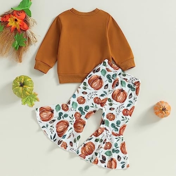 Kupretty Baby Girl Pumpkin Patch Outfit for Fall and Halloween